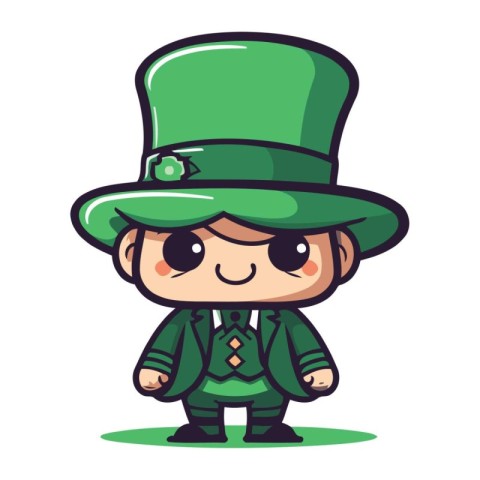 Cute Leprechaun Mascot Character Vector Illustration