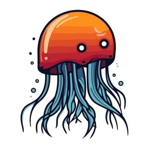 Jellyfish icon. Cartoon jellyfish vector icon for web design