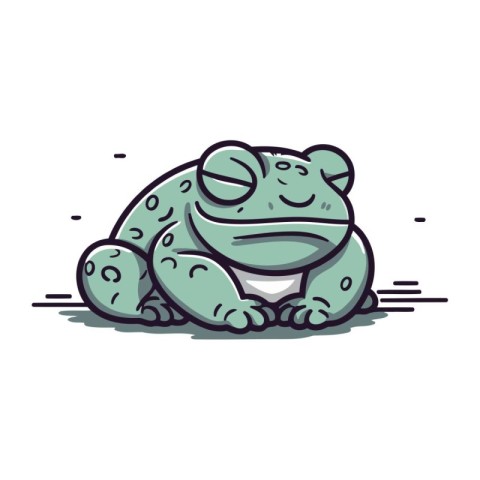 Frog cartoon vector illustration. Isolated on a white background