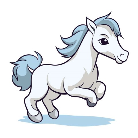 Cute cartoon pony isolated on a white background. Vector illustr