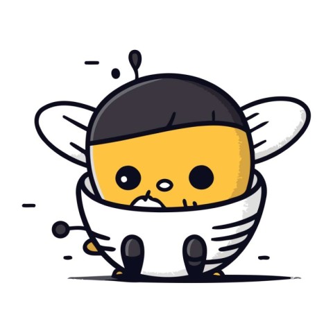 Cute cartoon bee. Vector illustration of a cute cartoon bee.