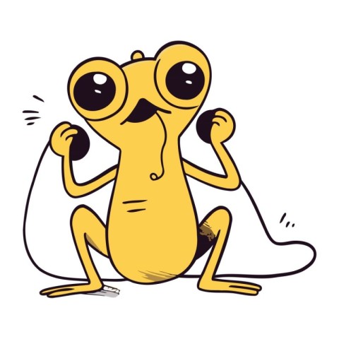 Cartoon frog doing yoga. Vector illustration of a cartoon frog.