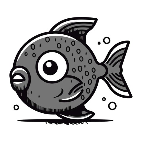 Fish doodle icon. Cartoon illustration of fish doodle icon for w