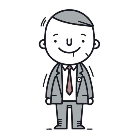 Character illustration design. Businessman smiling cartoon.eps10