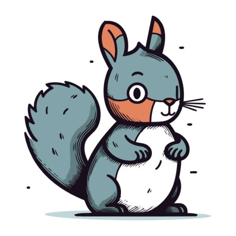 Squirrel with big eyes. Vector illustration of a cute cartoon sq