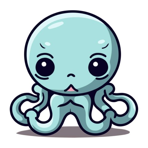 Cute Octopus Cartoon Mascot Character Vector Illustration.