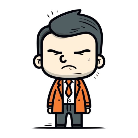 Angry boss cartoon character. Vector illustration of angry boss