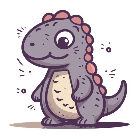 Cartoon Dinosaur Vector Illustration. Cute Dinosaur Vector Illus