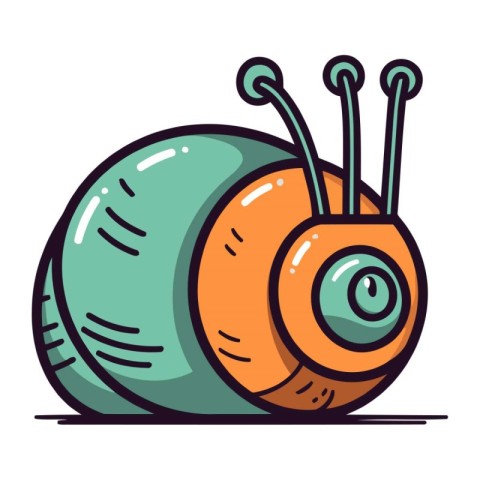 Snail icon. Cartoon illustration of snail vector icon for web de