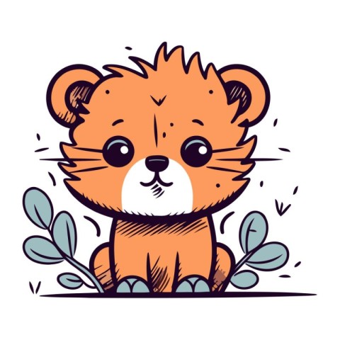 Cute little hamster. Hand drawn vector illustration in cartoon s