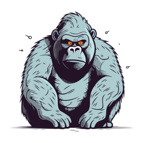 Vector illustration of a gorilla. Isolated on a white background