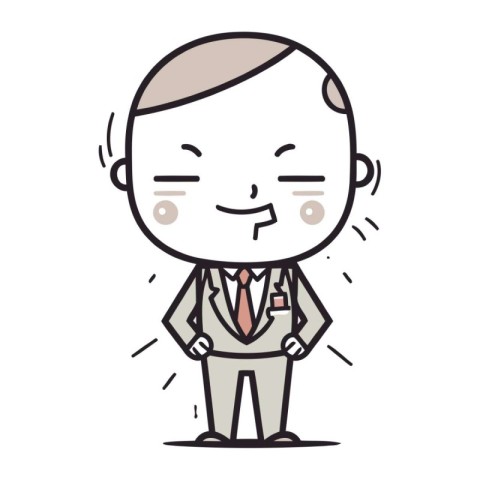 Cartoon businessman wearing suit. Vector illustration of busines