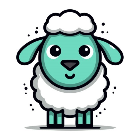 Cute Sheep Cartoon Mascot Character Vector Icon Illustration Des