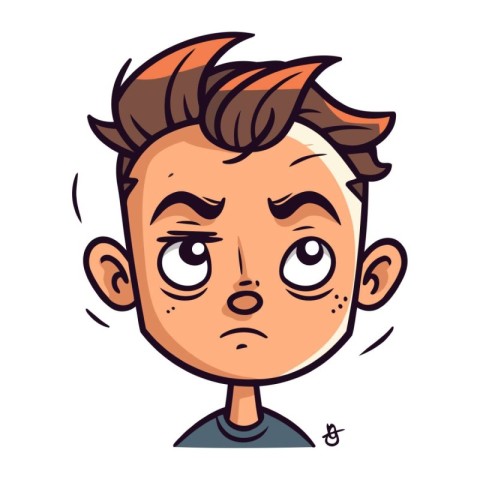 Angry boy. Vector illustration in cartoon style isolated on whit