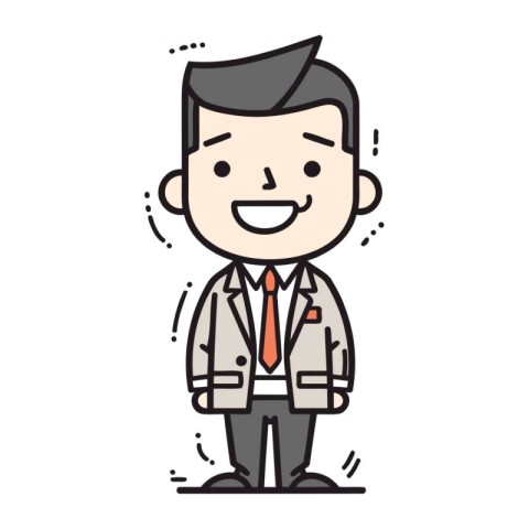 Character businessman in suit. Businessman male cartoon. flat de