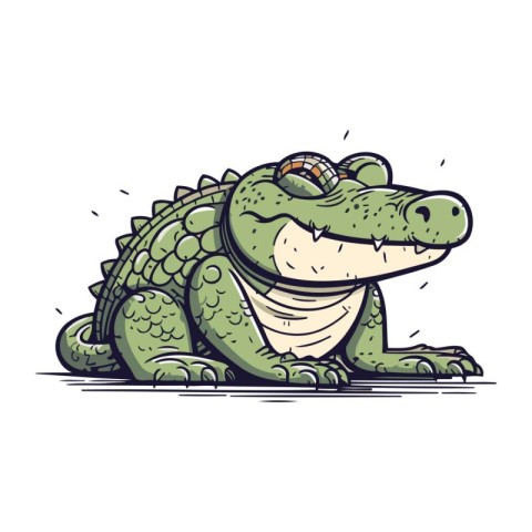 Crocodile. Vector illustration. Cute cartoon crocodile.