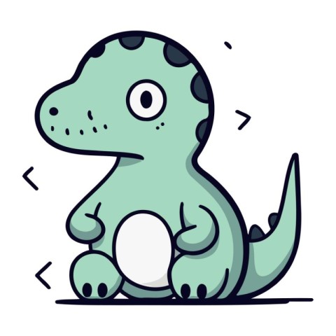 Cute cartoon dinosaur isolated on a white background. Vector ill