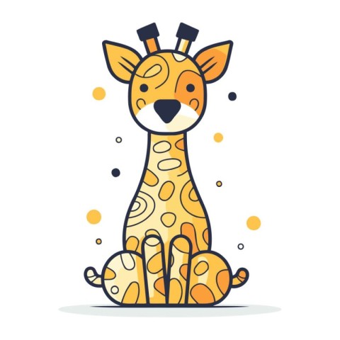 Cute cartoon giraffe. Vector illustration in a flat style.