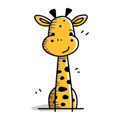 Cartoon Giraffe. Vector illustration of a cute cartoon giraffe.