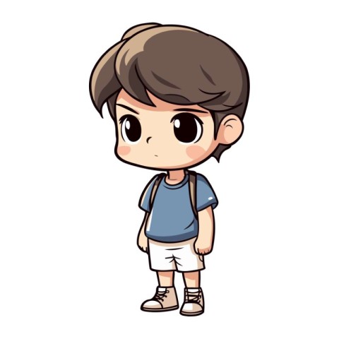 Cute boy cartoon isolated on white background vector illustratio