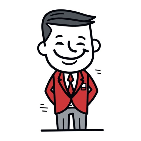 Businessman Smiling Cartoon Character Vector Illustration. Busin