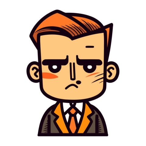 Angry Businessman Cartoon Character Vector Illustration. Busines