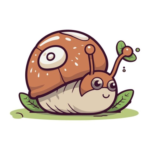 Snail cartoon character. Vector illustration of a cute cartoon s