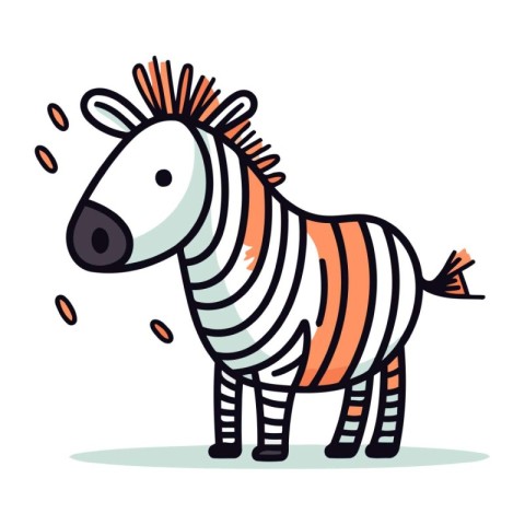 Zebra doodle icon. Cartoon illustration of zebra doodle icon for