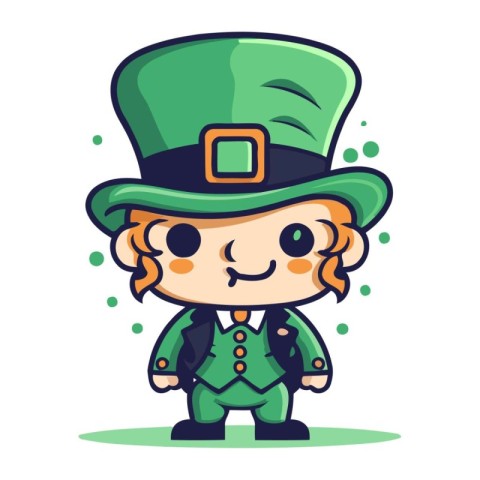 Leprechaun Cute Cartoon Mascot Character Vector