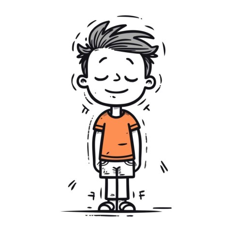 Boy with funny facial expression. sketch for your design. Vector