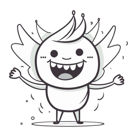 Cute Angel Cartoon Mascot Character. Vector Illustration.