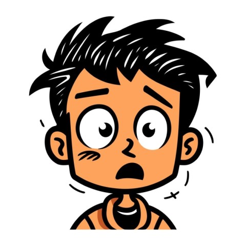 Scared boy. Vector illustration in cartoon style isolated on whi