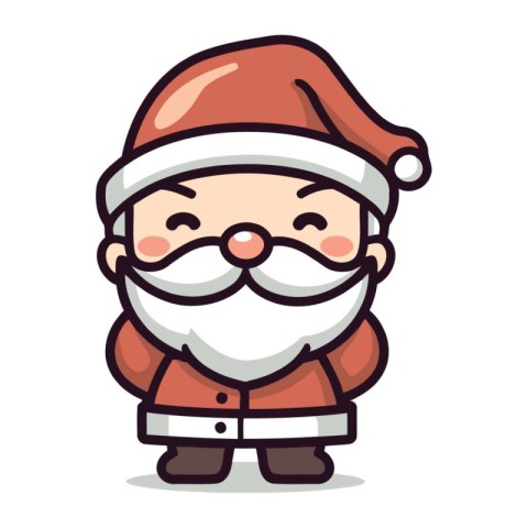 Santa Claus Cartoon Character Mascot Vector Illustration. Santa