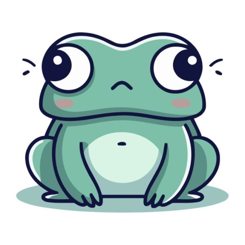 Cute cartoon frog. Vector illustration isolated on a white backg