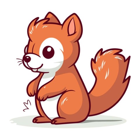 Cute cartoon squirrel. Vector illustration isolated on a white b