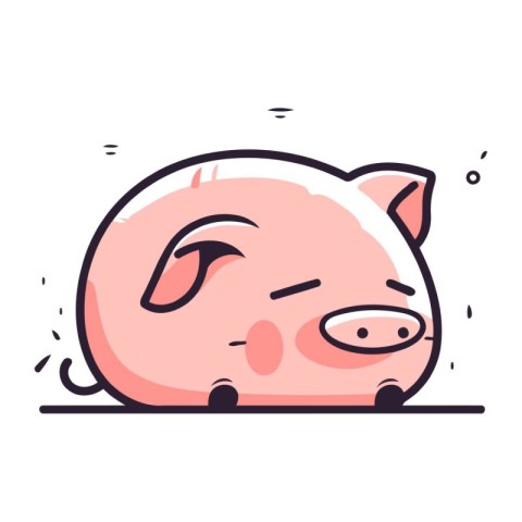 Cute pig cartoon vector illustration. Cute pig character for you