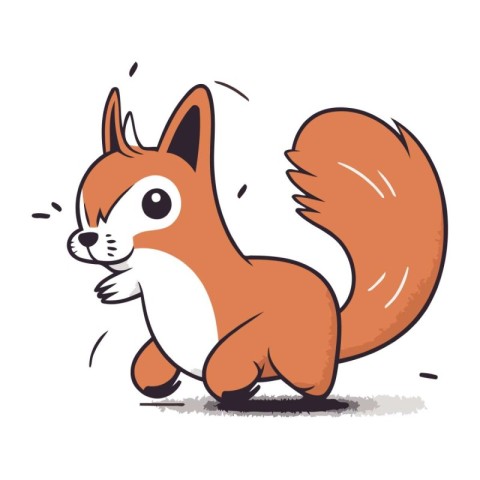 Squirrel in cartoon style. Vector illustration on a white backgr