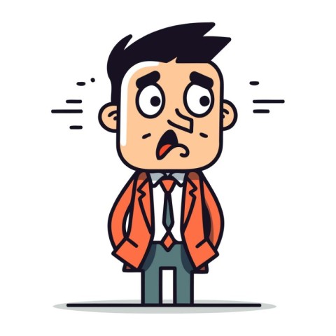 Businessman feeling angry and furious   Vector flat cartoon char