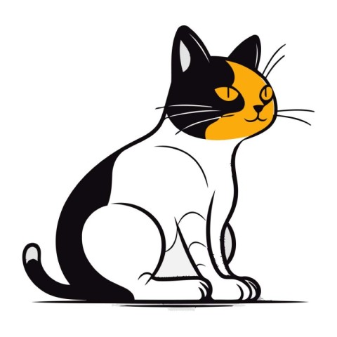 Vector image of a cat on a white background. Cartoon style.