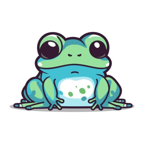 Frog cartoon character. Vector illustration isolated on a white