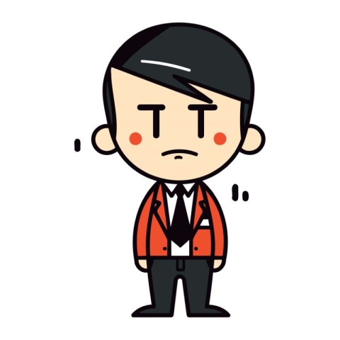 Upset Tuxedo Businessman   Vector Cartoon Illustration