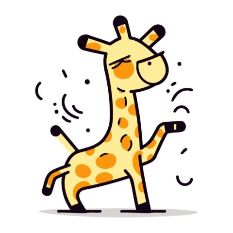 Giraffe cartoon character. Vector illustration in flat design st