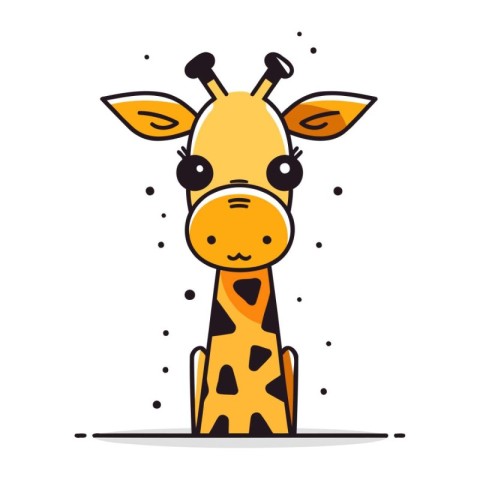 Cute cartoon giraffe. Vector illustration in flat design style.