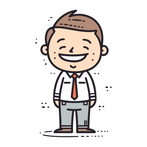 Businessman Smiling Face Vector Line Icon. Businessman Smiling F