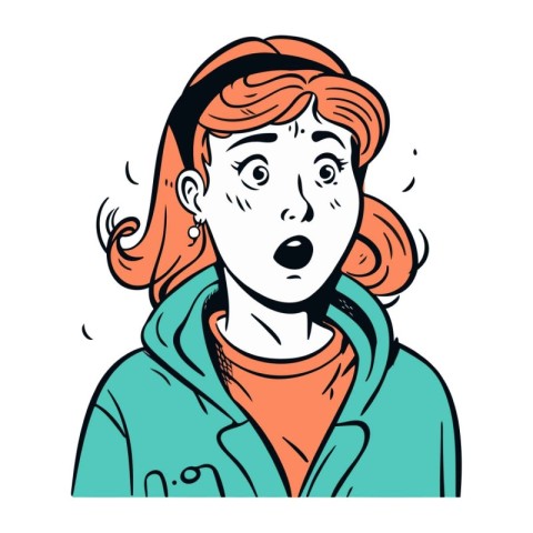 Surprised woman. Vector illustration in pop art comic style.