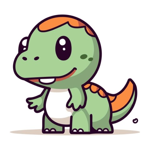 Cute Cartoon Dinosaur Vector Illustration. Cute Dinosaur Charact