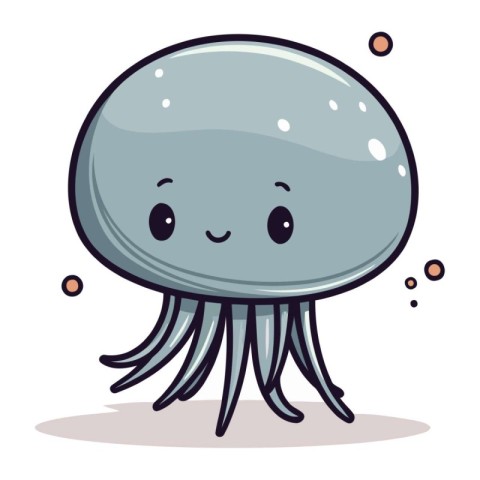 Cute cartoon jellyfish. Vector illustration of a cute jellyfish.