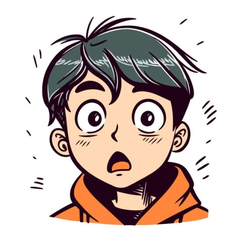 Vector illustration of a boy with a surprised expression on his