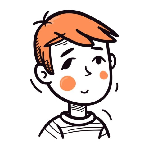 Vector illustration of a boy with orange hair in a striped shirt