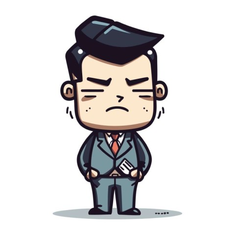 Sad Businessman   Retro Cartoon Vector Illustration